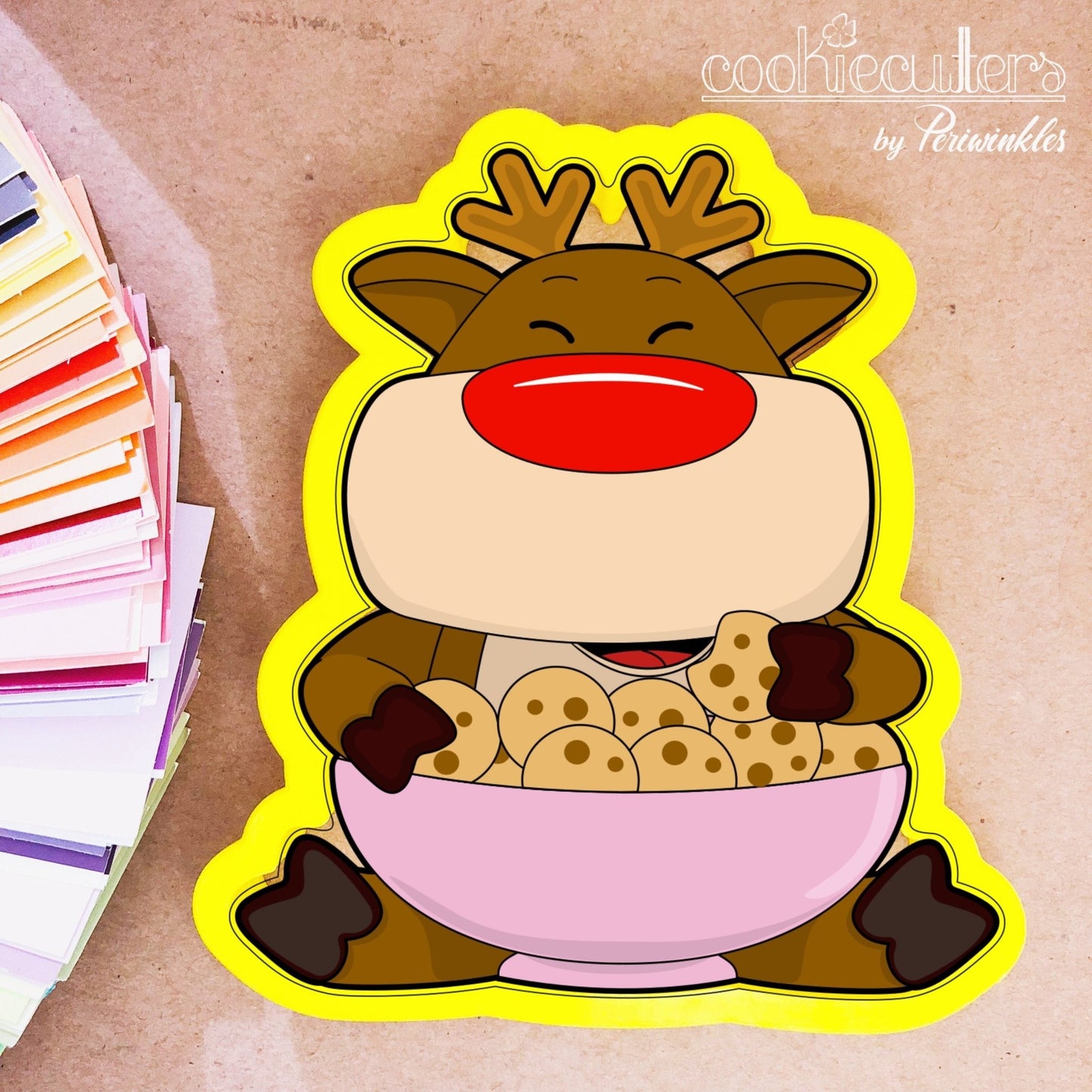 Rudolph Eating Cookies Cookie Cutter - Periwinkles Cutters