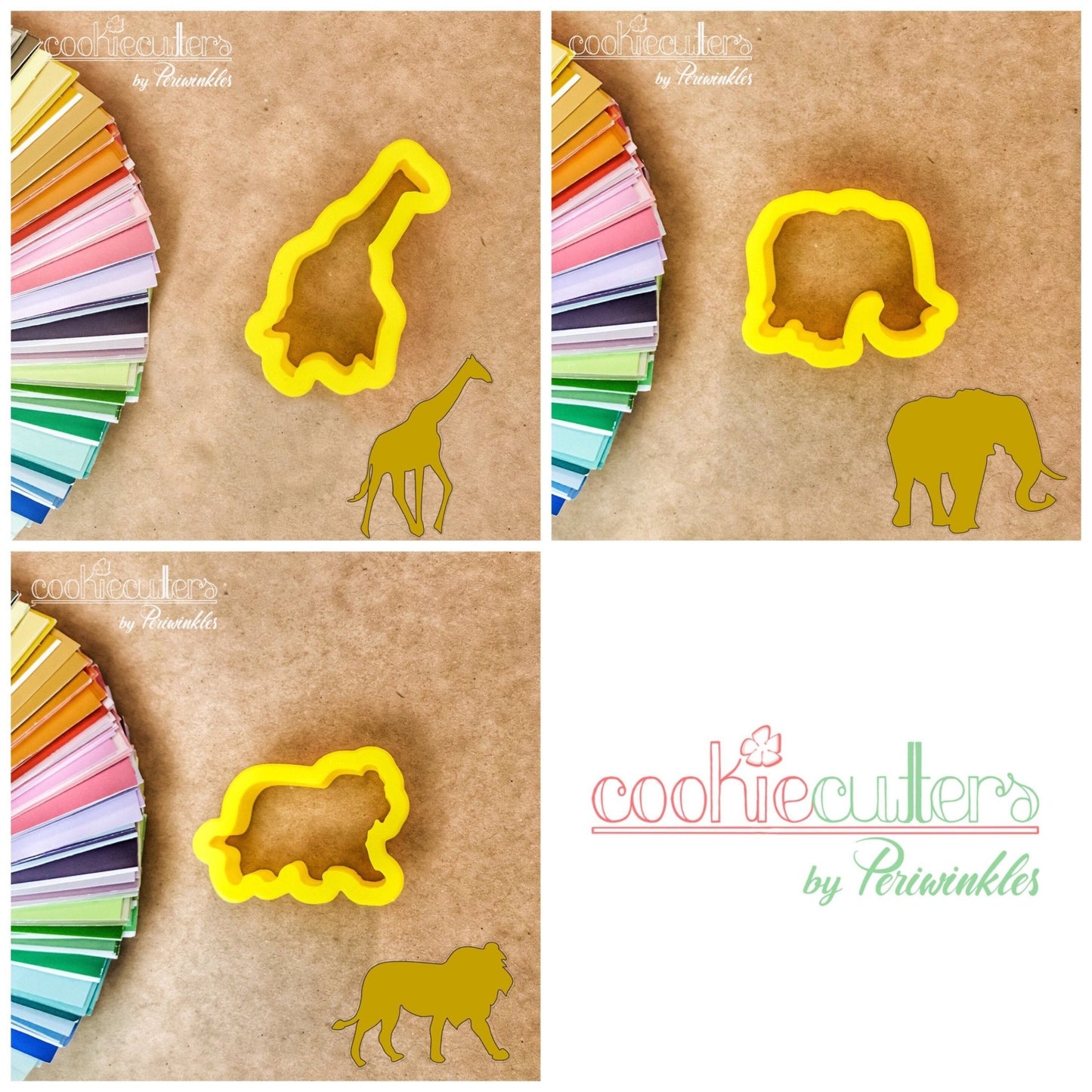 Safari Animals Cookie Cutter - Periwinkles Cutters