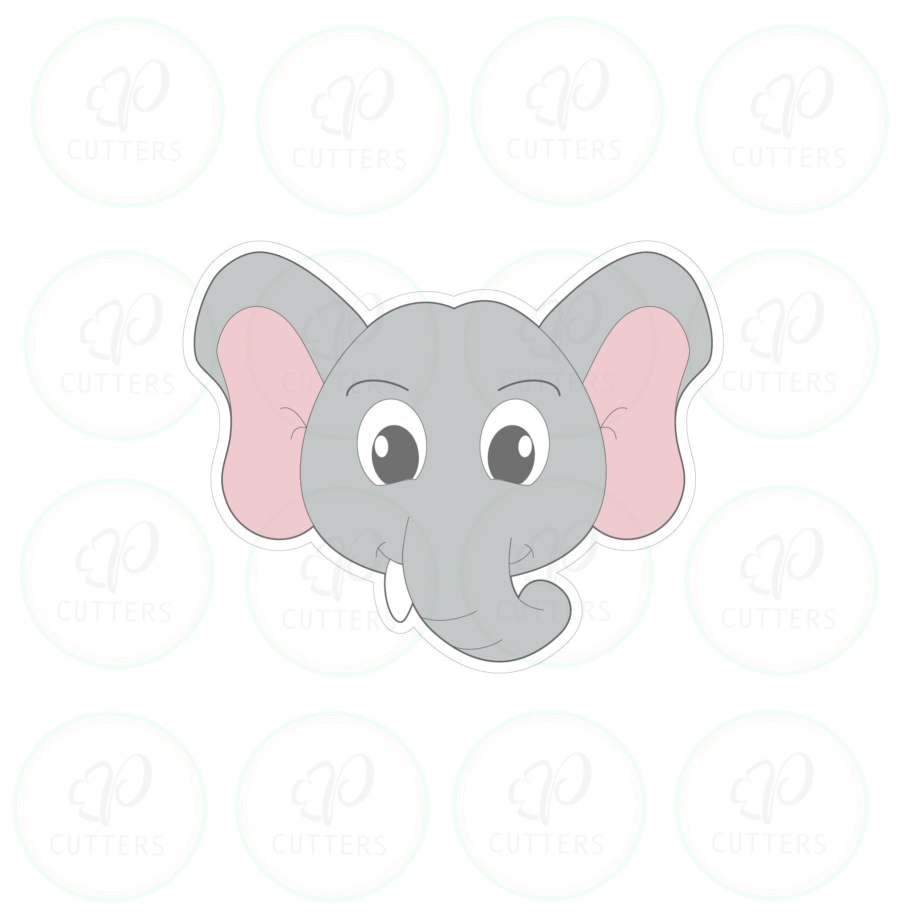 Safari Elephant Head Cookie Cutter - Periwinkles Cutters