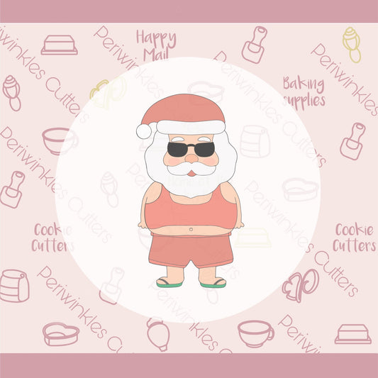 Santa at the Beach Cookie Cutter - Periwinkles Cutters