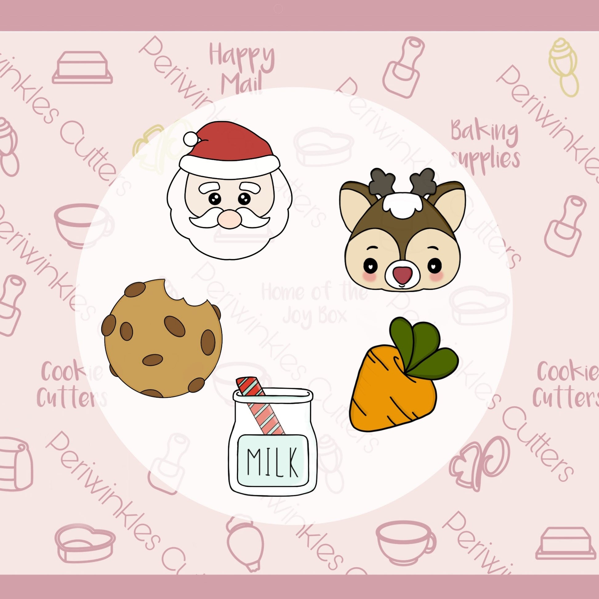Santa Cookies Mini Set of 5 Cookie Cutter - Periwinkles Cutters