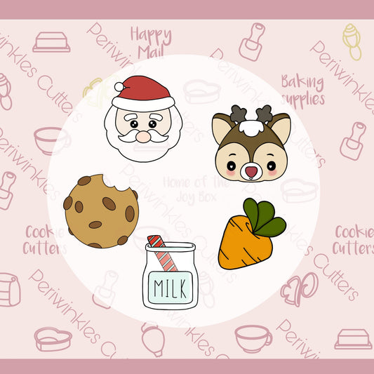 Santa Cookies Mini Set of 5 Cookie Cutter - Periwinkles Cutters