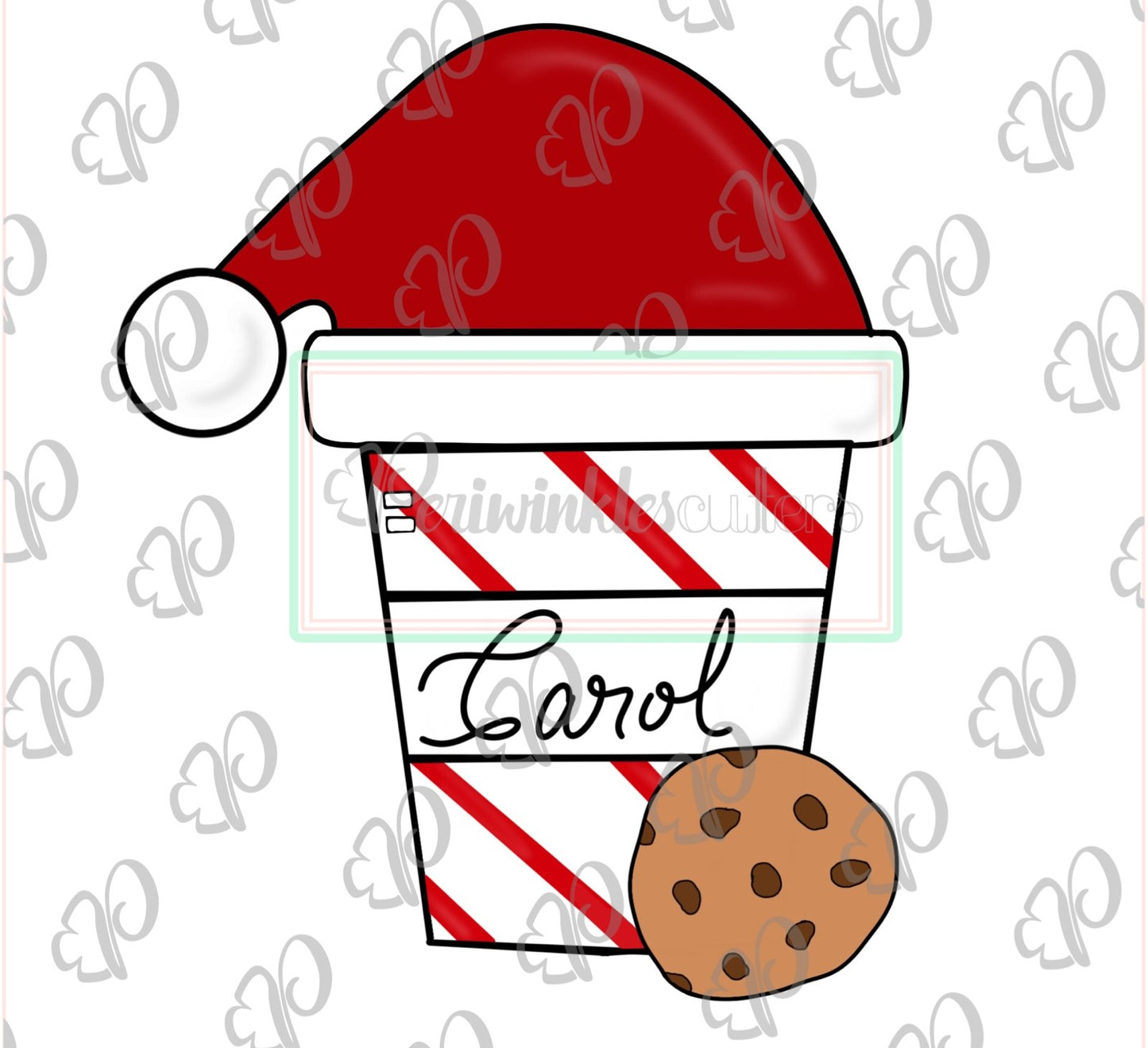 Santa's Latte Cup with Cookie - Periwinkles Cutters