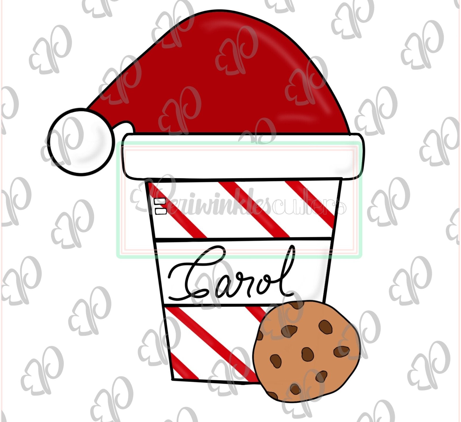 Santa's Latte Cup with Cookie - Periwinkles Cutters