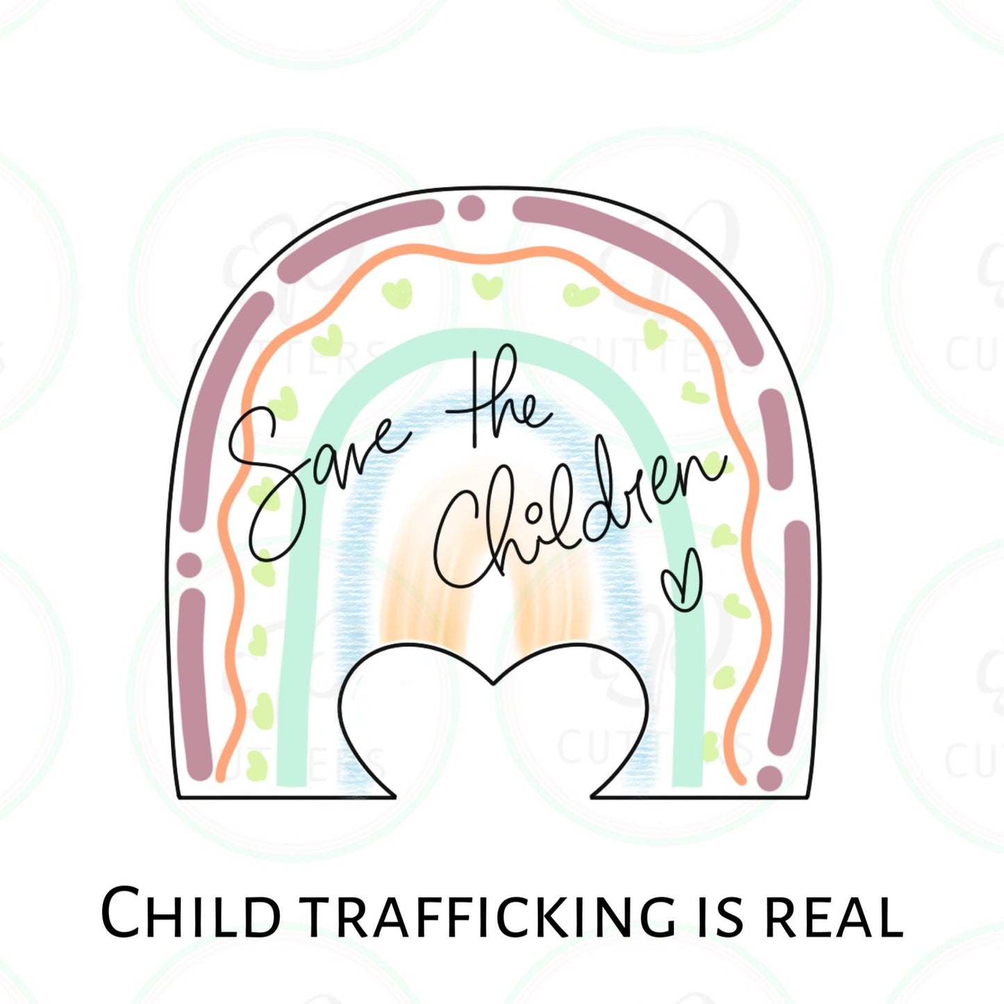 Save the Children Rainbow Cookie Cutter - Periwinkles Cutters
