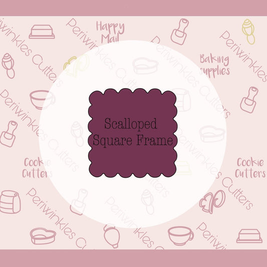 Scalloped Square Cookie Cutter - Periwinkles Cutters