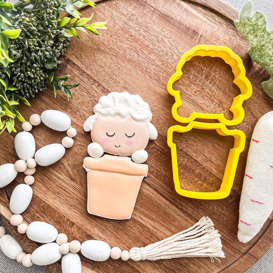 Sheep Pot Set of 2 Cookie Cutter - Periwinkles Cutters