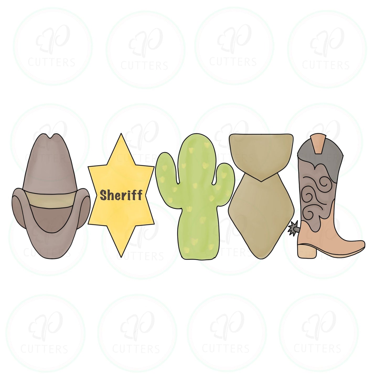 Sheriff Officer Tall Set Cookie Cutter - Periwinkles Cutters