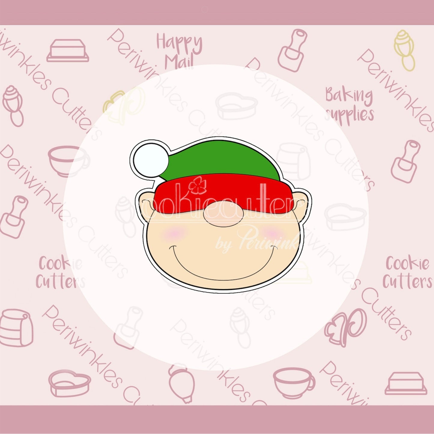 Shy Elf Face Cookie Cutter - Periwinkles Cutters