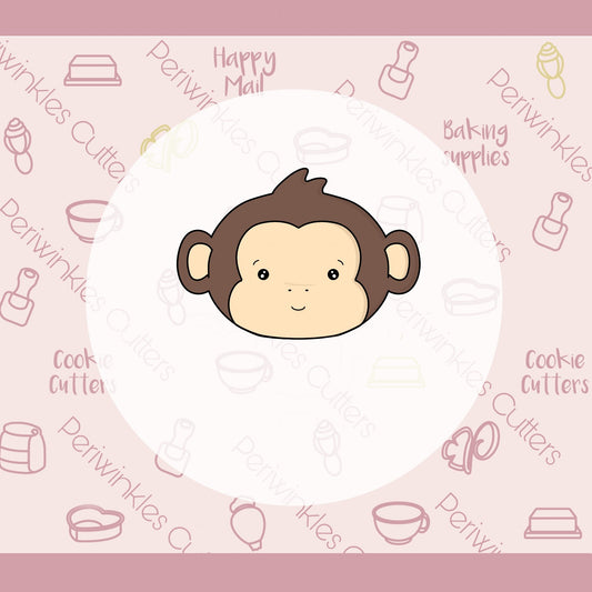 Silly Monkey Face Cookie Cutter - Periwinkles Cutters