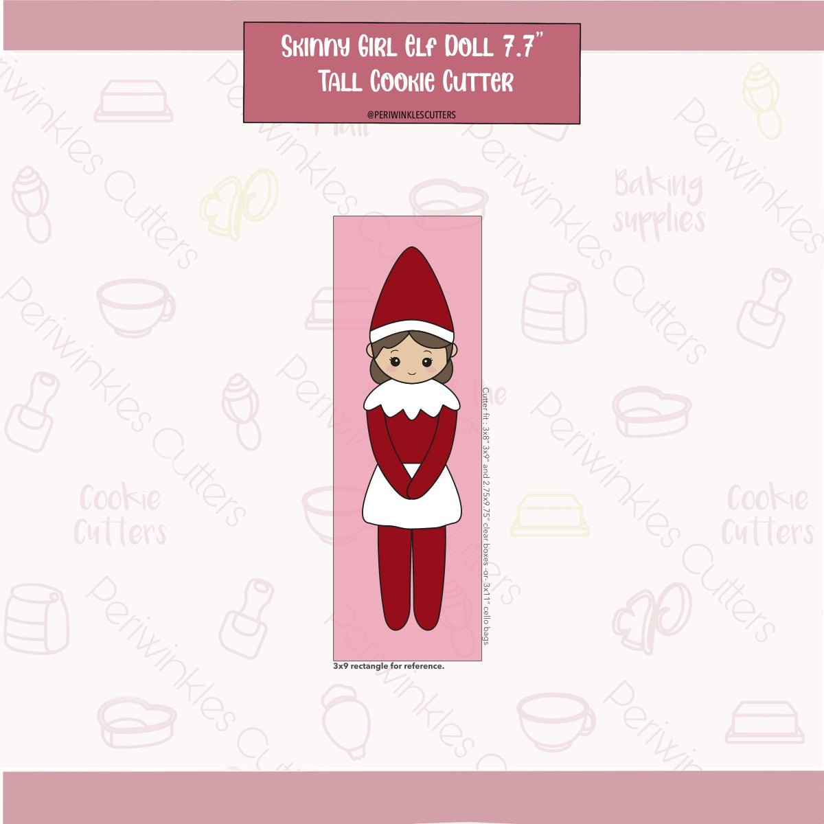 Skinny Girl Elf Cookie Cutter - Periwinkles Cutters Cookie Cutter