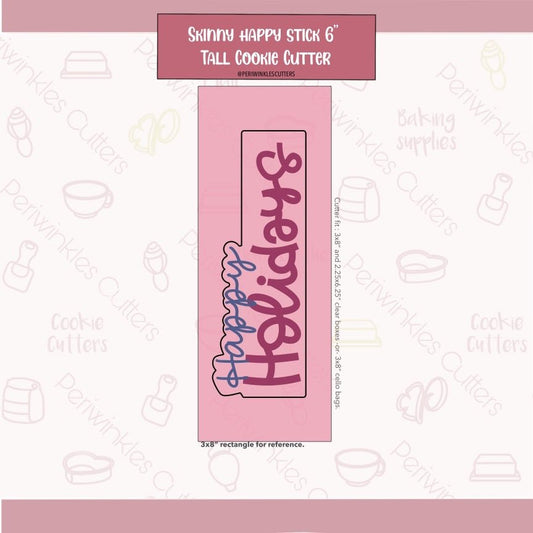 Skinny Happy Stick Cookie Cutter - Periwinkles Cutters Cookie Cutter