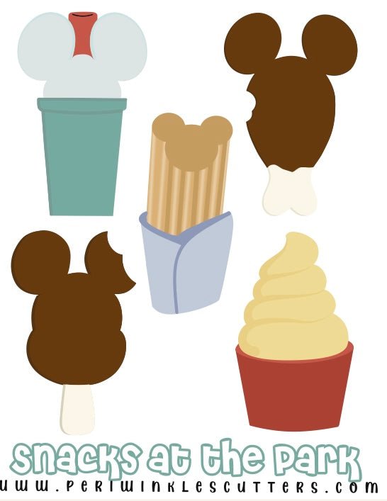 Snacks at the Park 5 Pieces Set - Periwinkles Cutters Cookie Cutters