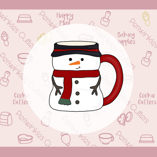 Snowman Cocoa Mug Cookie Cutter - Periwinkles Cutters