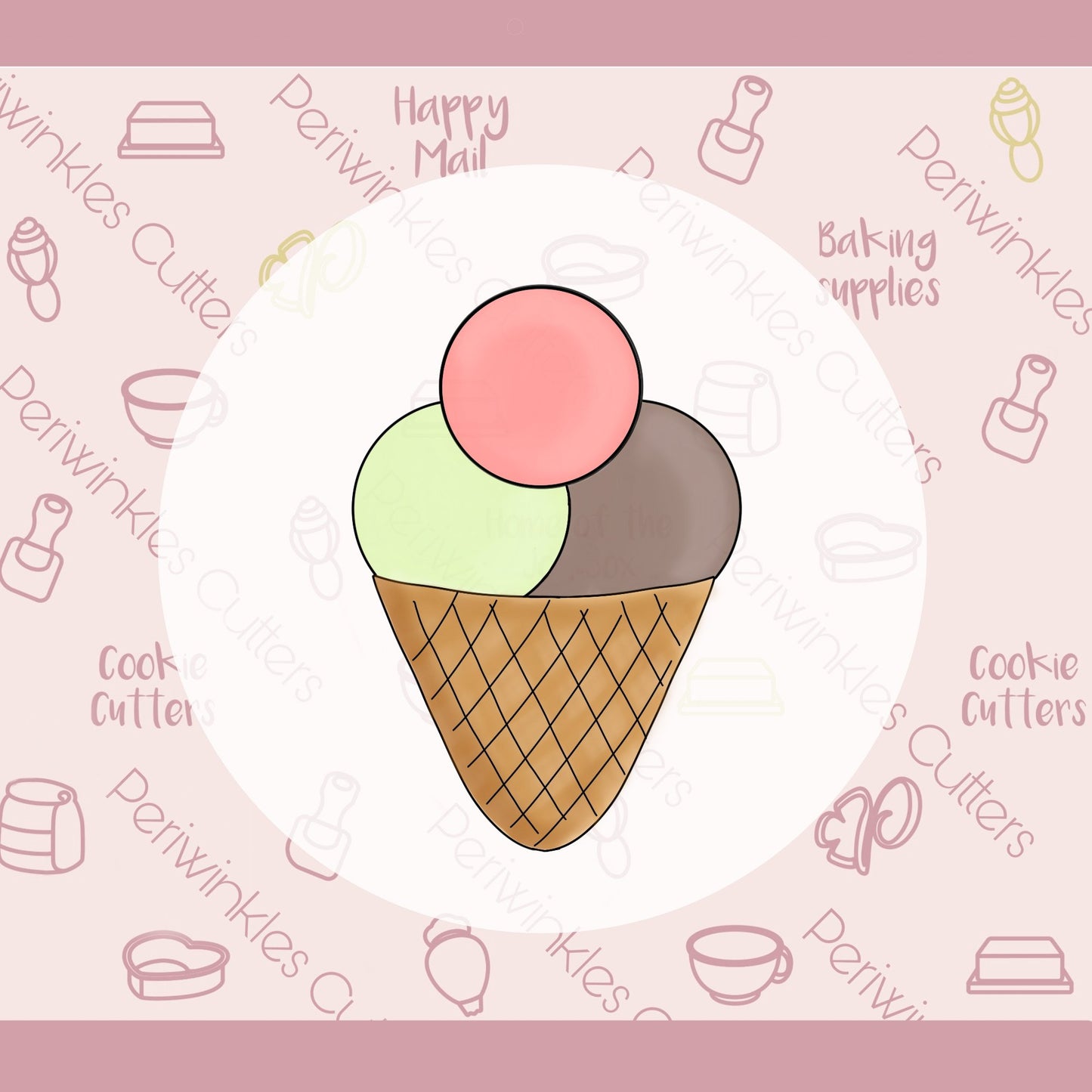 Sorbet Ice Cream Cookie Cutter - Periwinkles Cutters