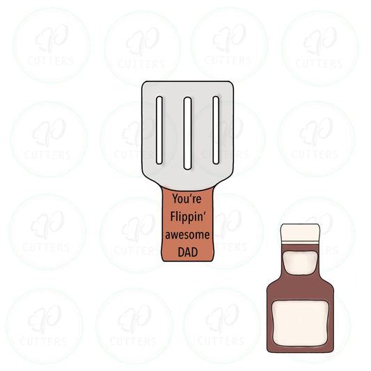 Spatula or BBQ Sauce Bottle TALL Cookie Cutter - Periwinkles Cutters