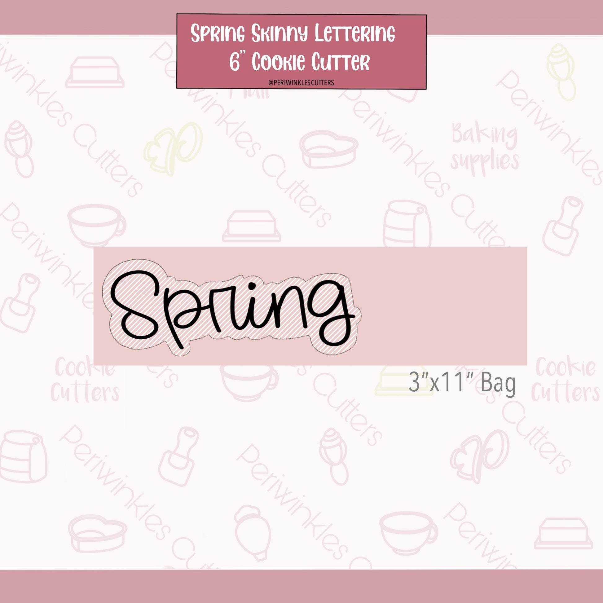 Spring Skinny Lettering Cookie Cutter - Periwinkles Cutters