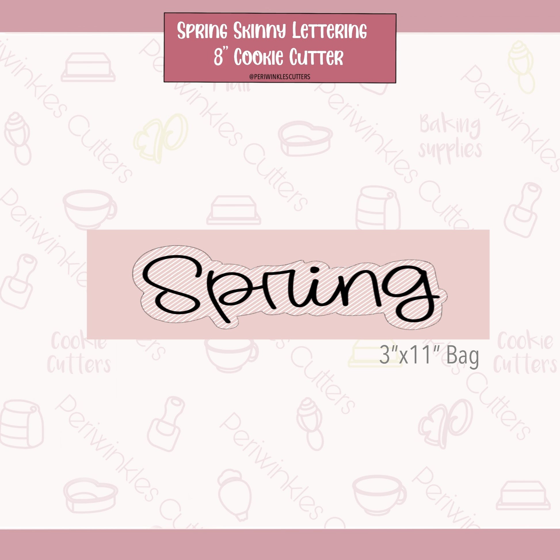 Spring Skinny Lettering Cookie Cutter - Periwinkles Cutters