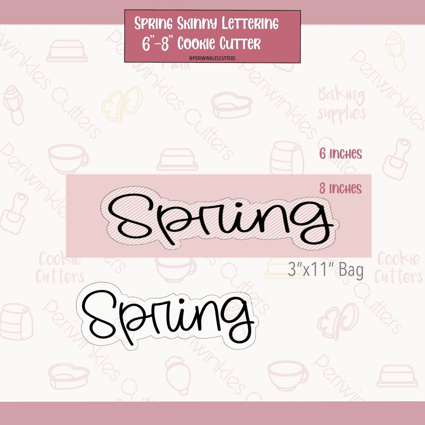 Spring Skinny Lettering Cookie Cutter - Periwinkles Cutters