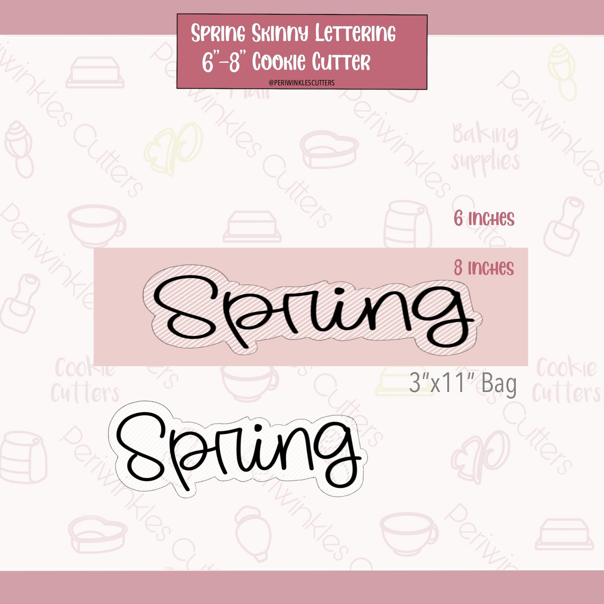 Spring Skinny Lettering Cookie Cutter - Periwinkles Cutters