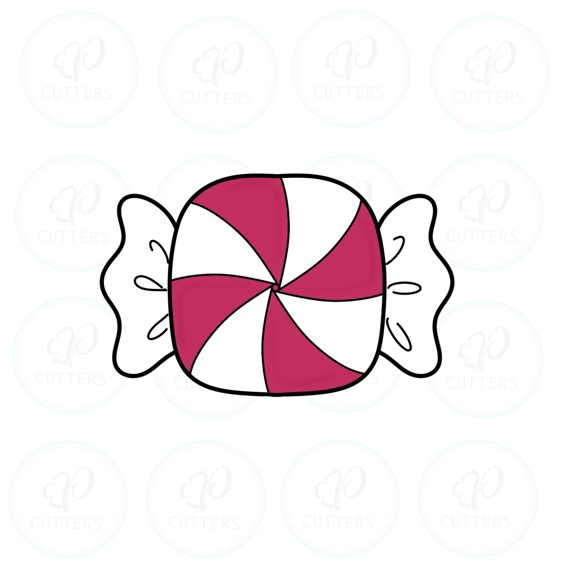 Square Peppermint Candy Cookie Cutter - Periwinkles Cutters