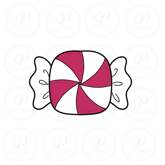 Square Peppermint Candy Cookie Cutter - Periwinkles Cutters
