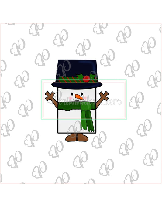 Square Snowman Cookie Cutter - Periwinkles Cutters
