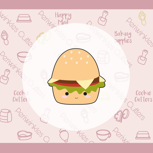 Squish Hamburger Cookie Cutter - Periwinkles Cutters Cookie Cutter