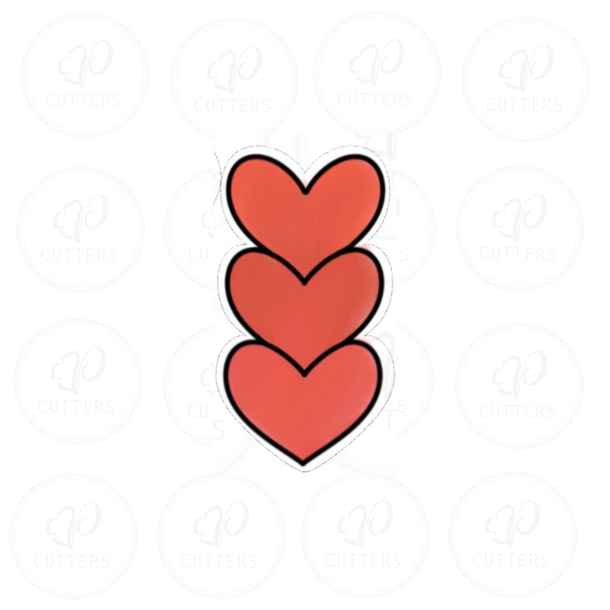 Stack of Hearts ♥️ - Tall Cookie Cutter - Periwinkles Cutters