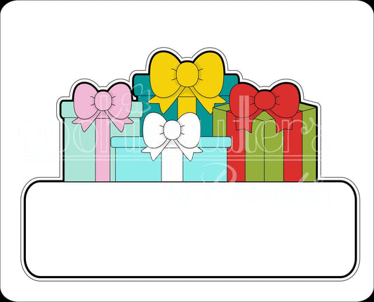Stack of Presents Plaque Cookie Cutter - Periwinkles Cutters