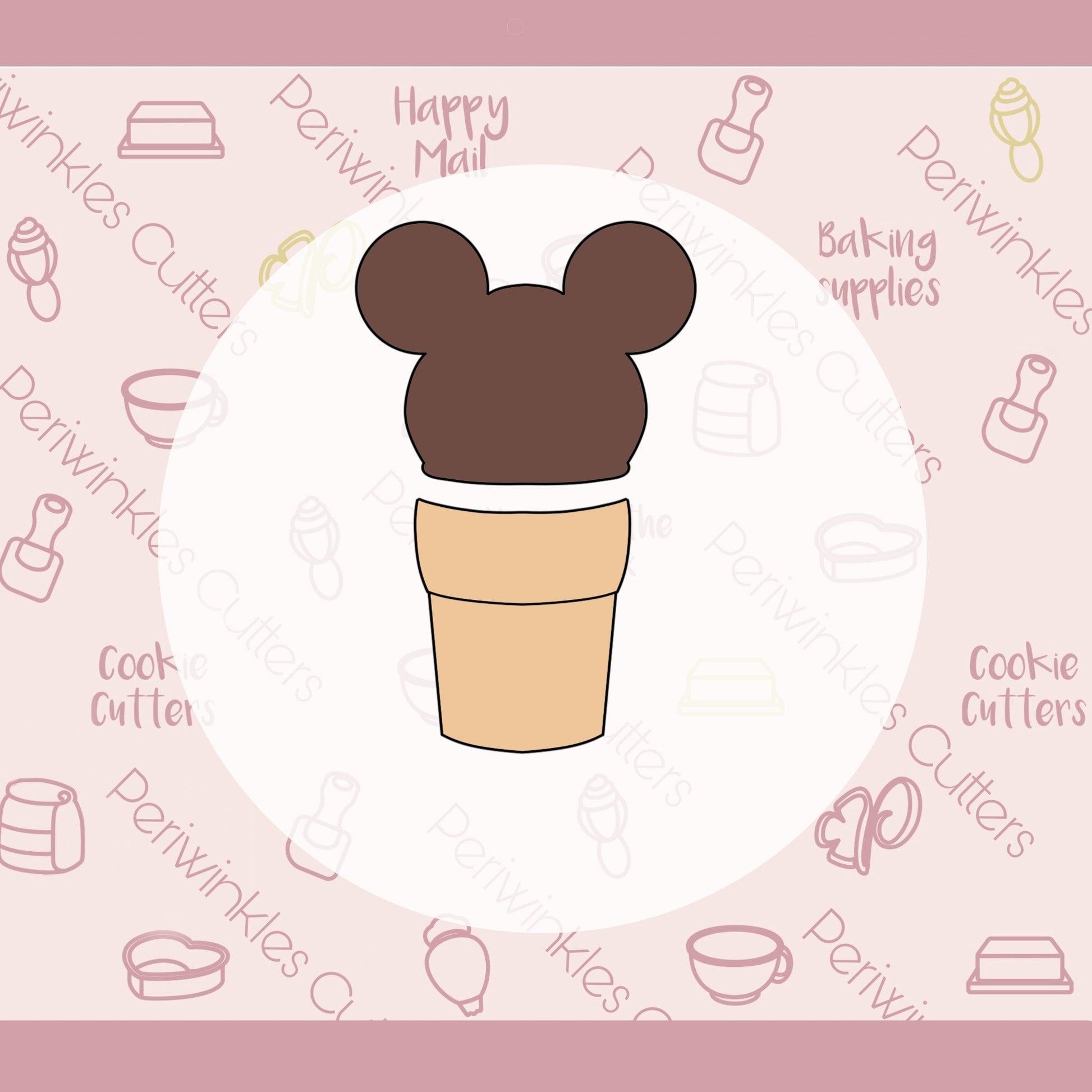 Stackable Mouse Ice Cream Set of 4 Cookie Cutter - Periwinkles Cutters
