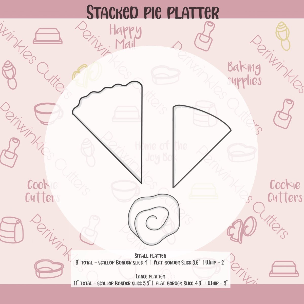 Stacked Pie Platter 3 Pieces Cookie Cutter - Periwinkles Cutters