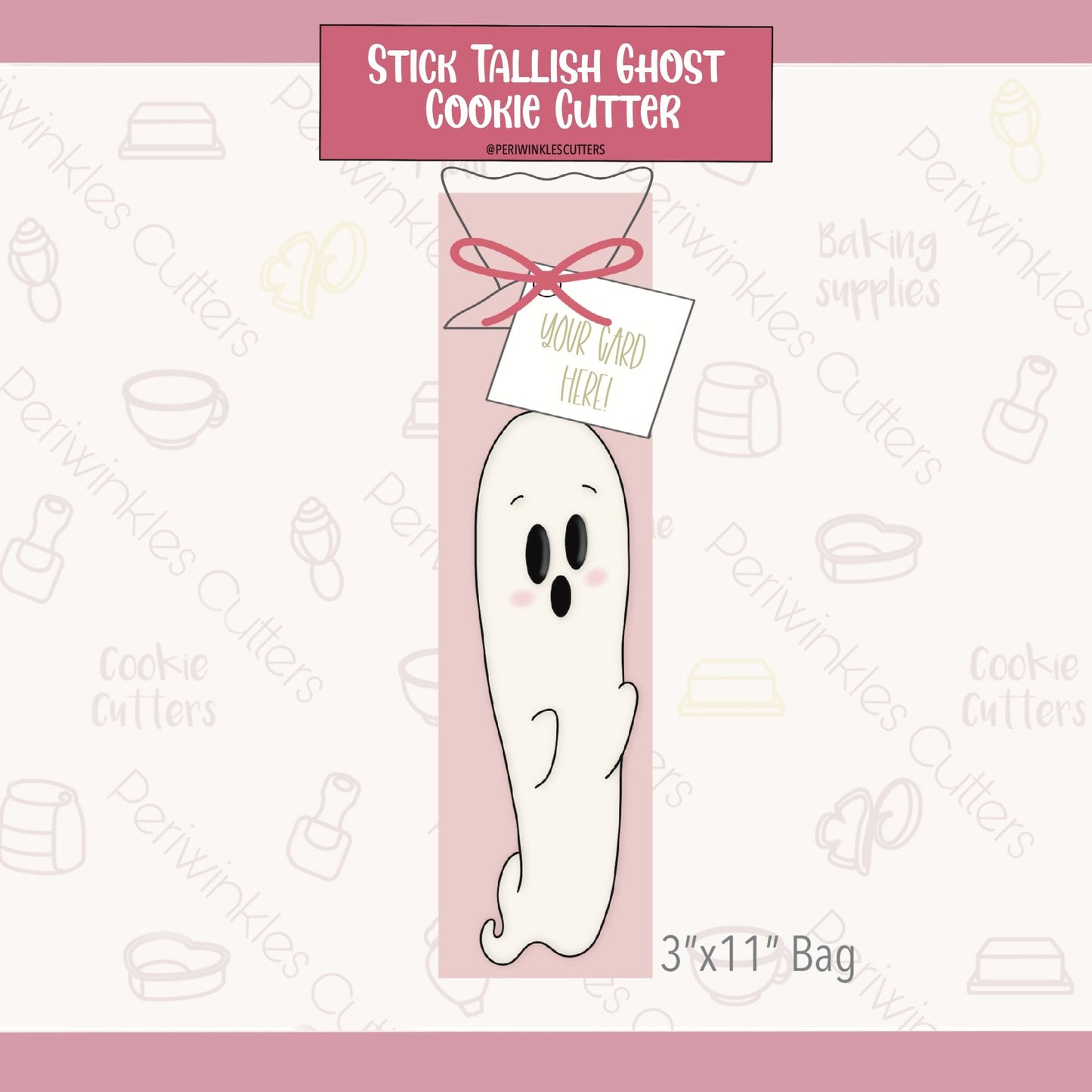 Stick Tallish Ghost Cookie Cutter - Periwinkles Cutters