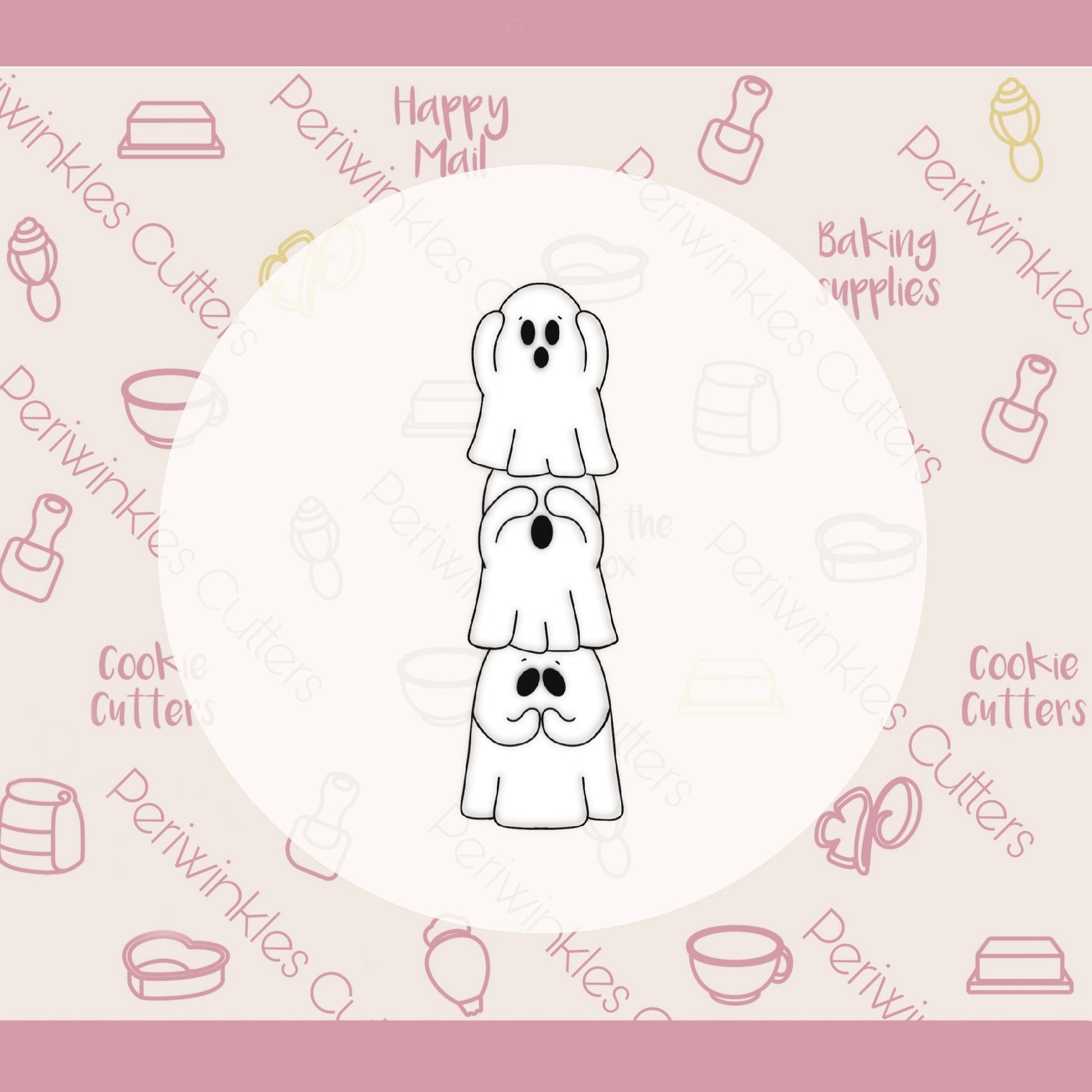 Stick Tallish Ghost Stack Cookie Cutter - Periwinkles Cutters