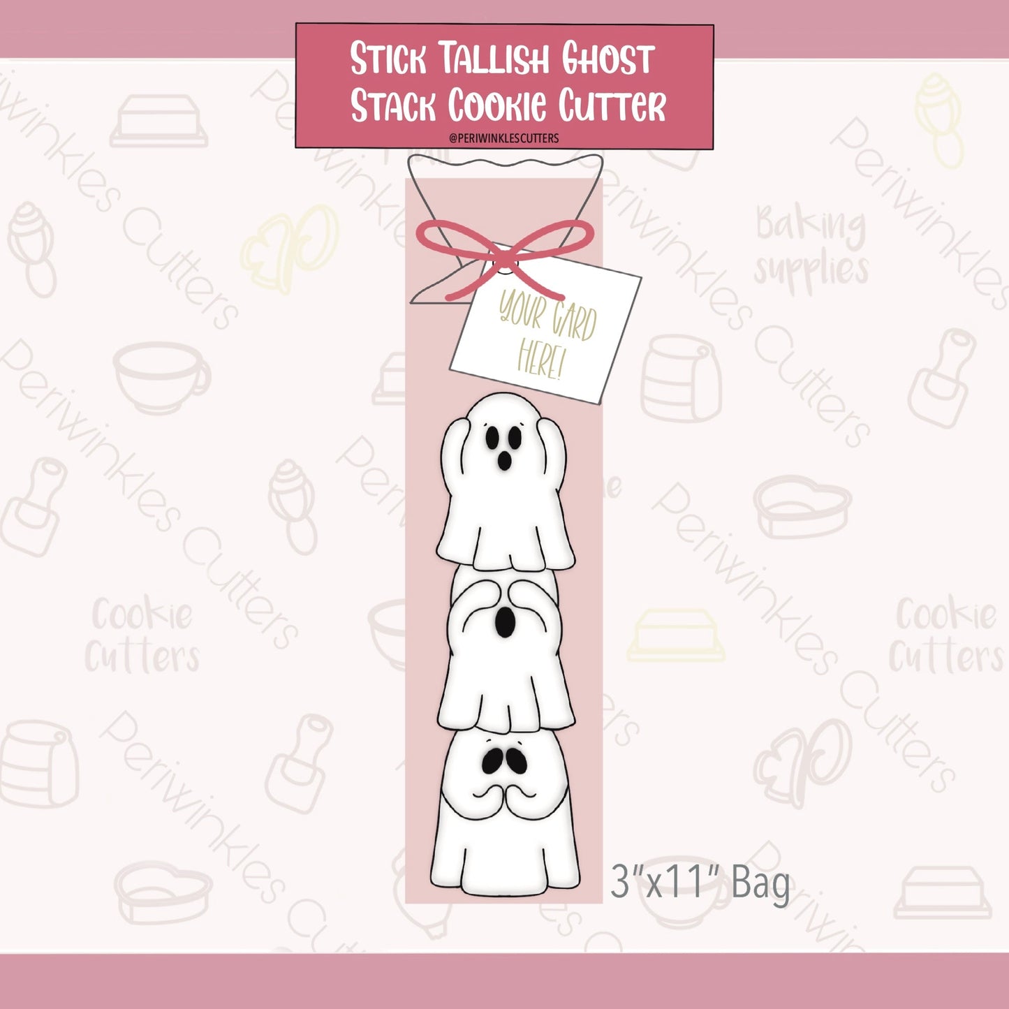 Stick Tallish Ghost Stack Cookie Cutter - Periwinkles Cutters