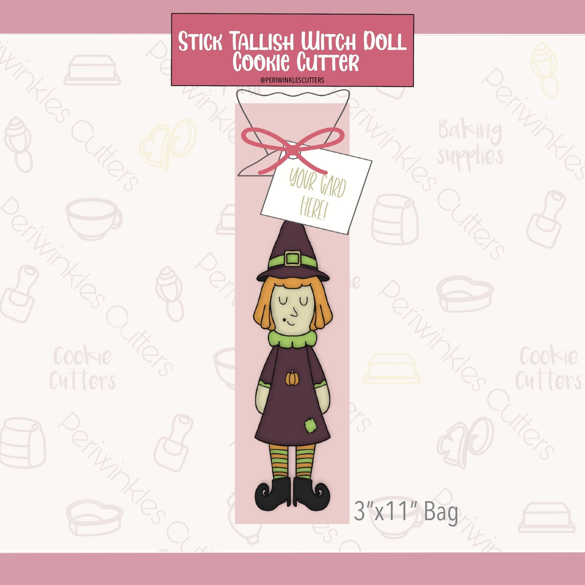 Stick Tallish Witch Doll Cookie Cutter - Periwinkles Cutters