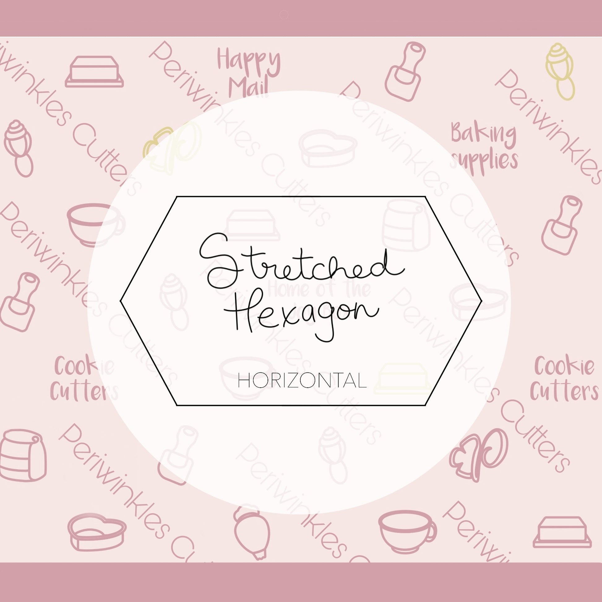 Stretched Hexagon Horizontal Cookie Cutter - Periwinkles Cutters