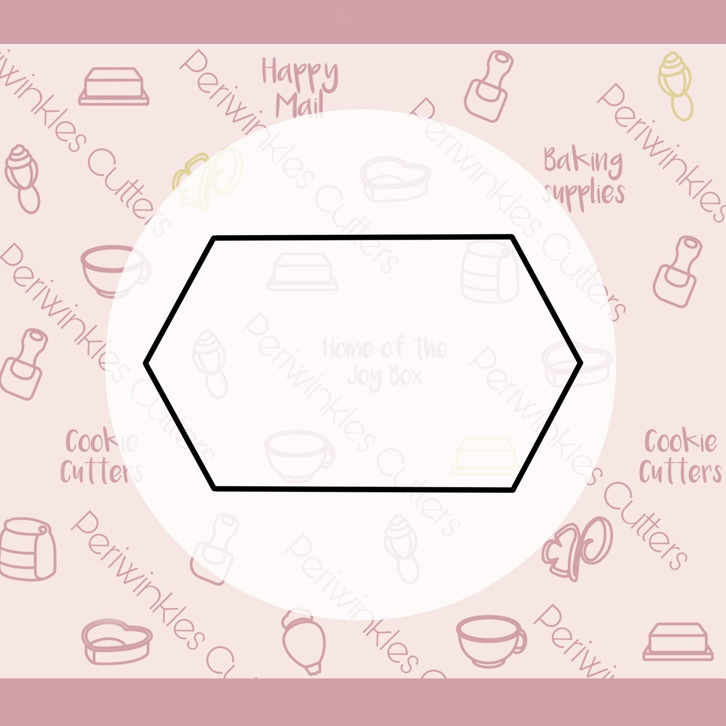 Stretched Hexagon Horizontal Cookie Cutter - Periwinkles Cutters