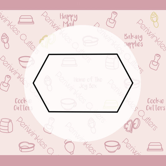 Stretched Hexagon Horizontal Cookie Cutter - Periwinkles Cutters