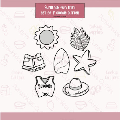 Summer Fun Set of 7 Cookie Cutter - Periwinkles Cutters