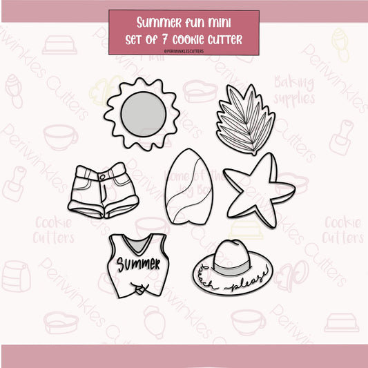 Summer Fun Set of 7 Cookie Cutter - Periwinkles Cutters