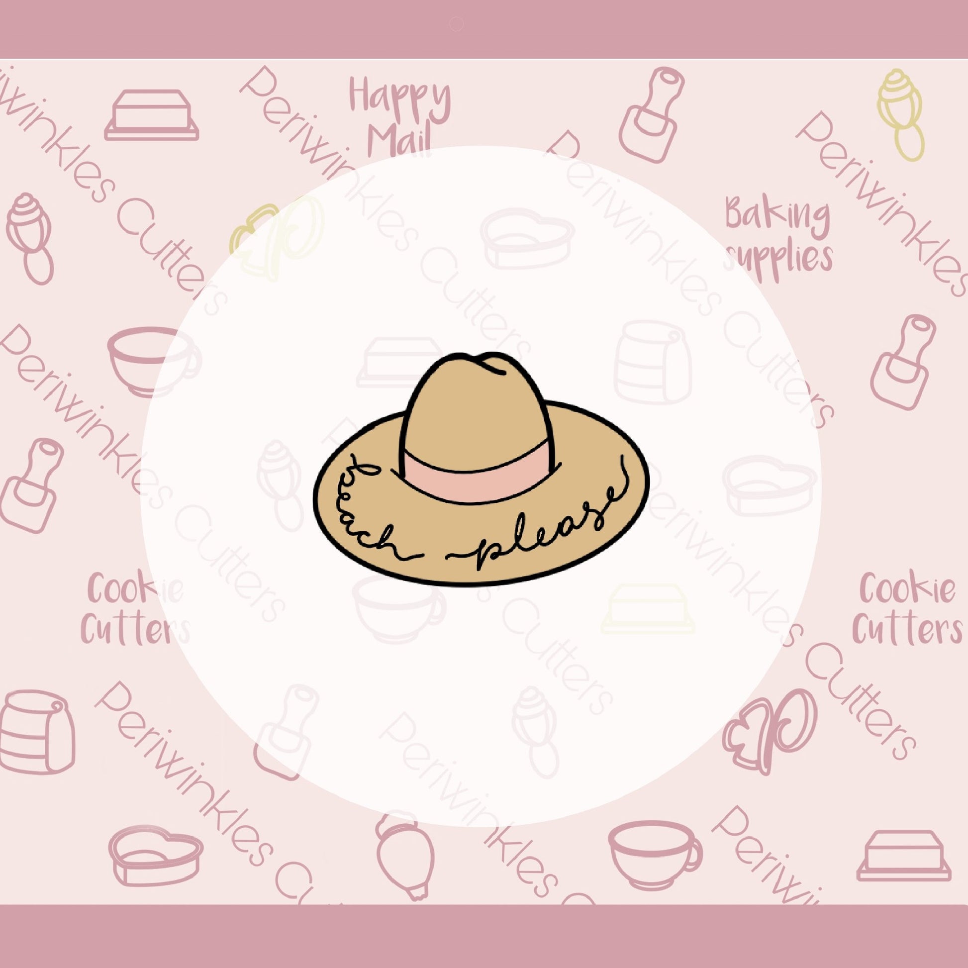 Summer Hat Cookie Cutter - Periwinkles Cutters