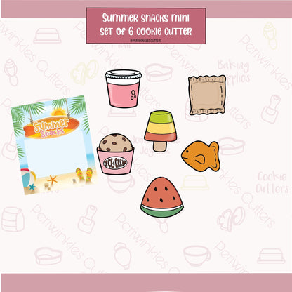 Summer Snacks Set of 6 Cookie Cutter - Periwinkles Cutters