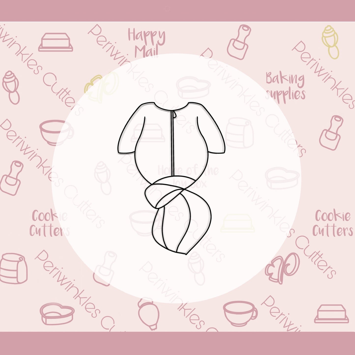 Swaddle Cookie Cutter - Periwinkles Cutters