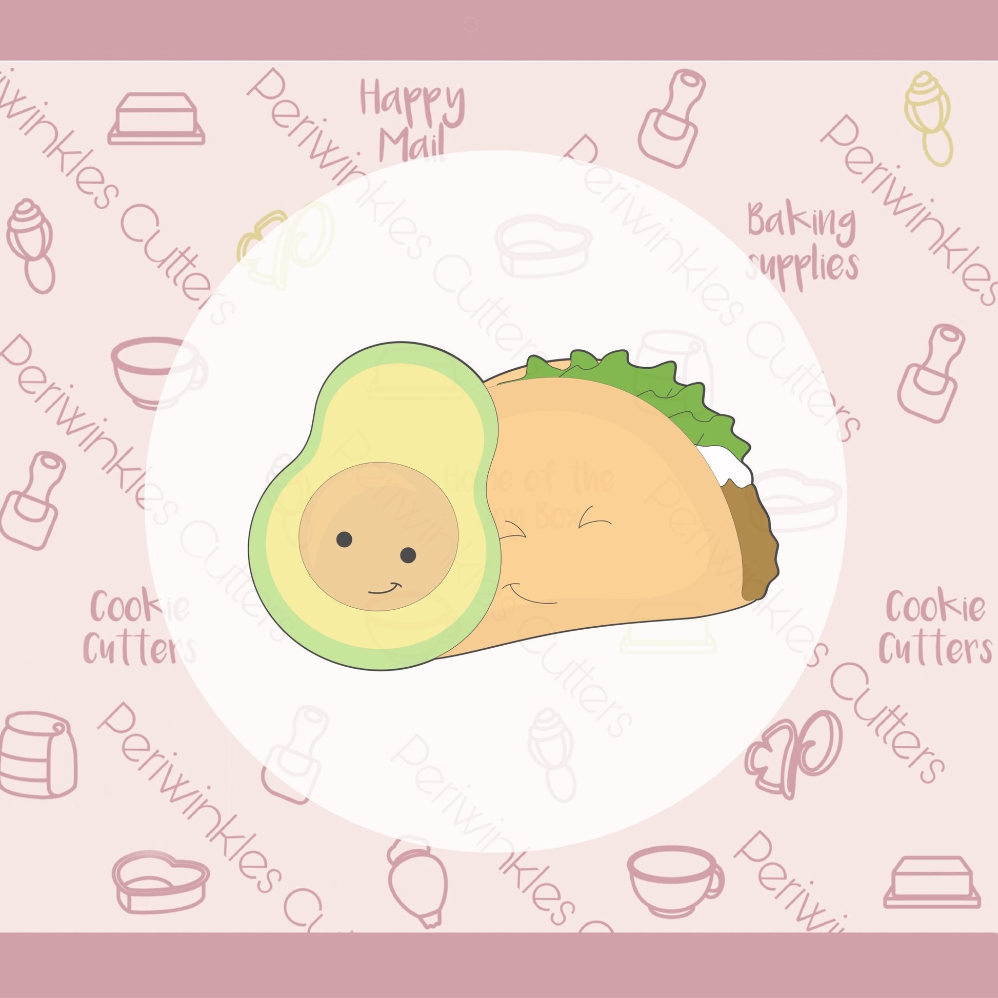 Taco and Avocado Cookie Cutter - Periwinkles Cutters