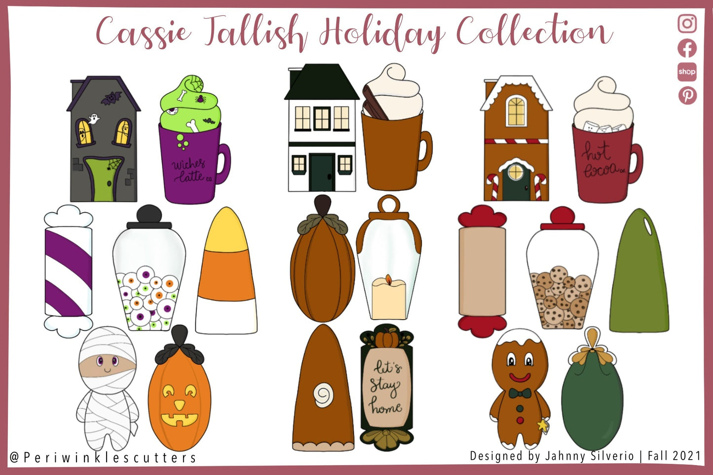 Taffy Plaque Cassie Tallish Holiday Cookie Cutter - Periwinkles Cutters