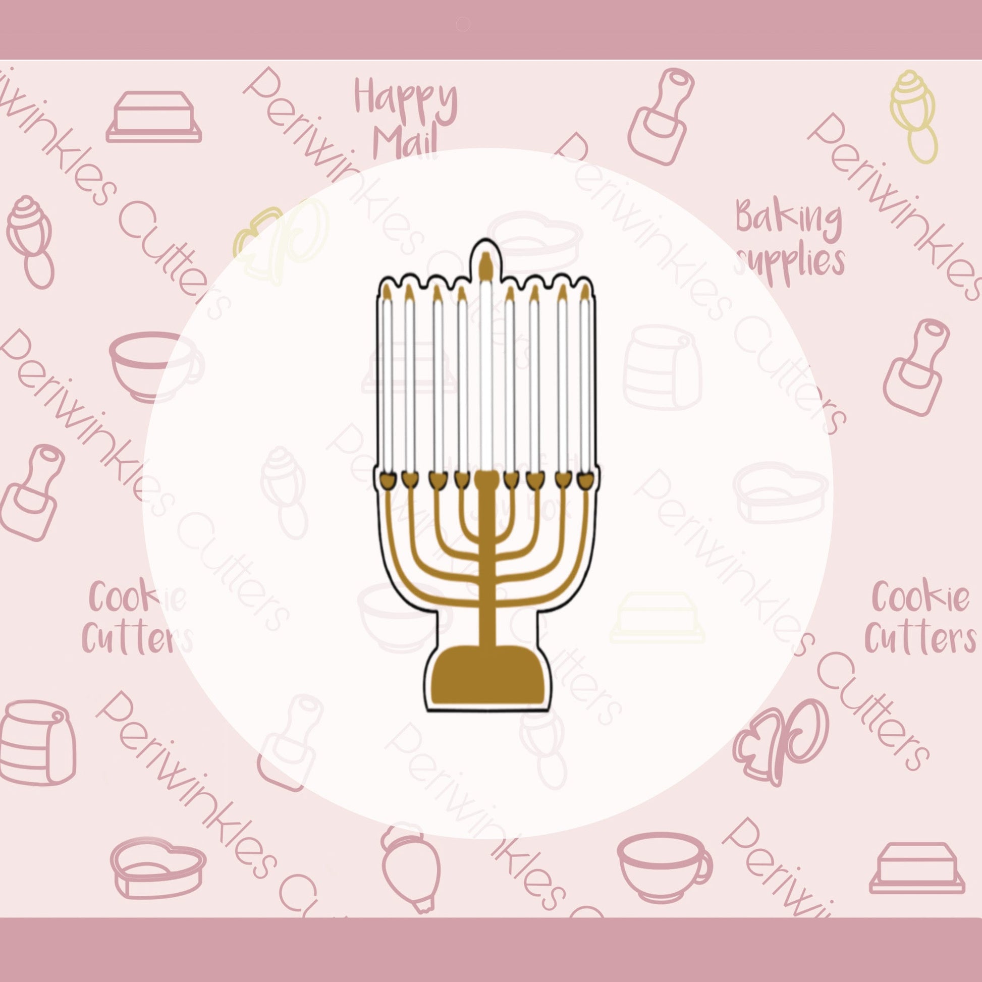 Tallish Menorah Cookie Cutter - Periwinkles Cutters