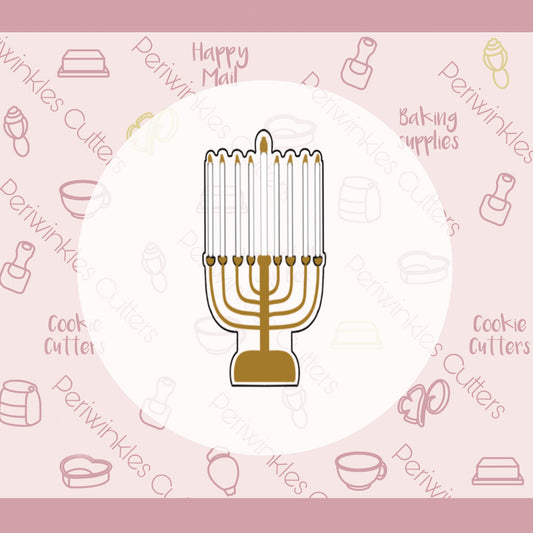 Tallish Menorah Cookie Cutter - Periwinkles Cutters