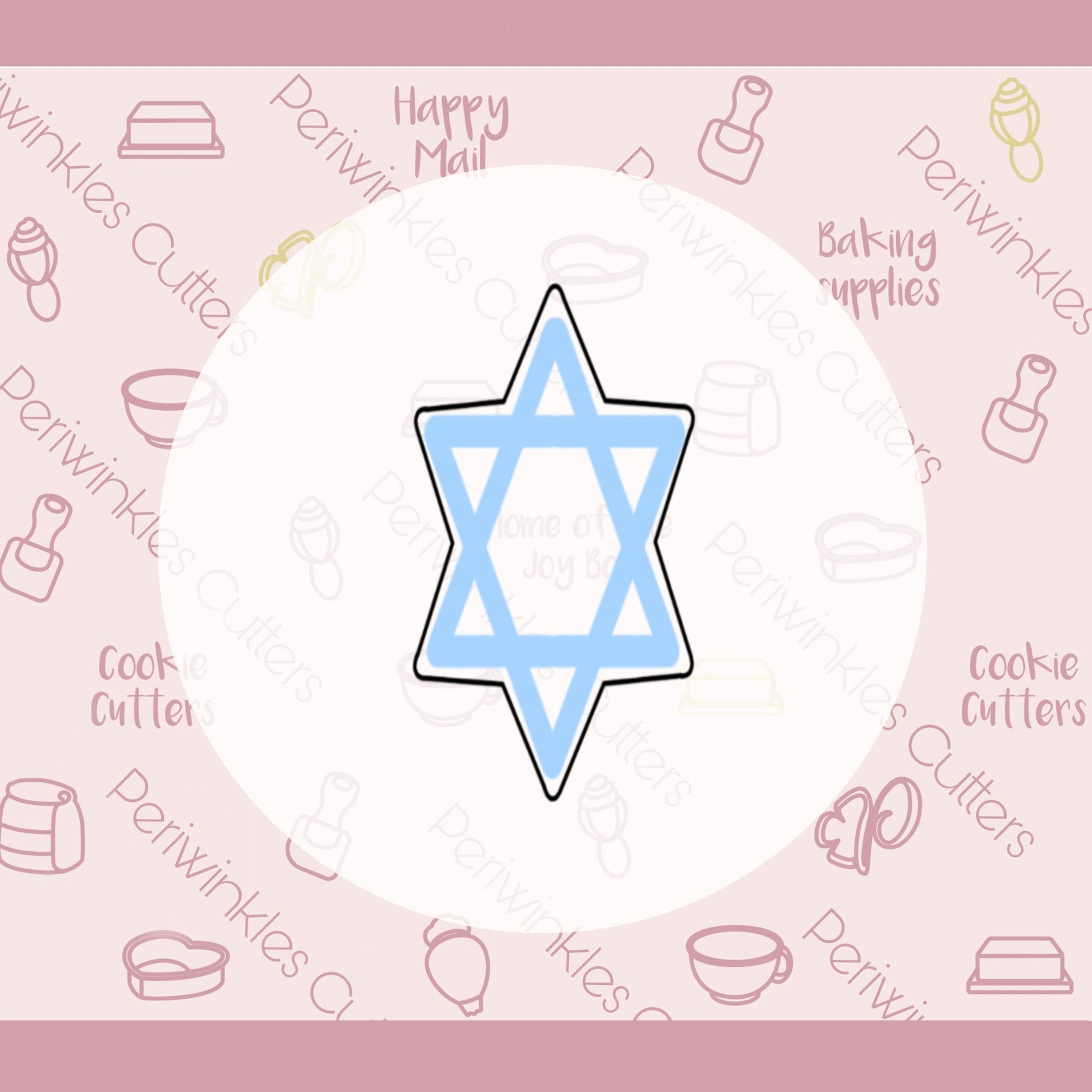 Tallish Star of David Cookie Cutter - Periwinkles Cutters