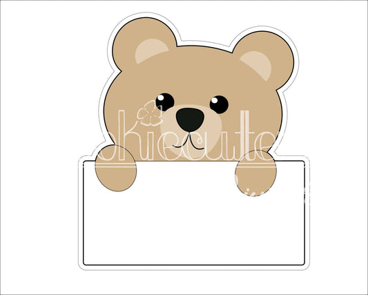Teddy Bear Plaque Cookie Cutter - Periwinkles Cutters